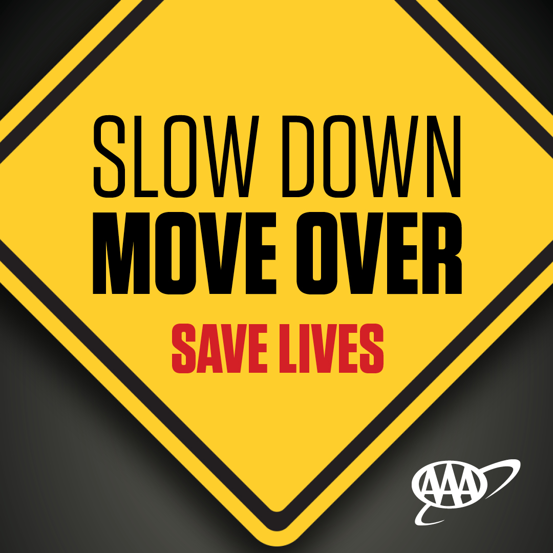 Slow Down Move Over, Save Lives Sign.