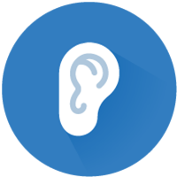 Hearing aid icon.