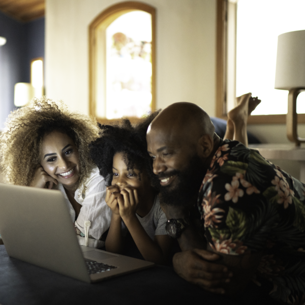 family on computer