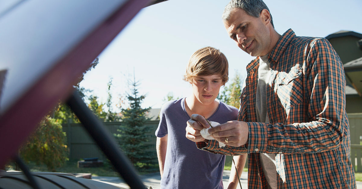 car trouble, father and son