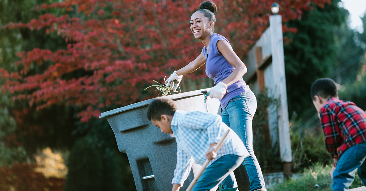 cleaning up the yard