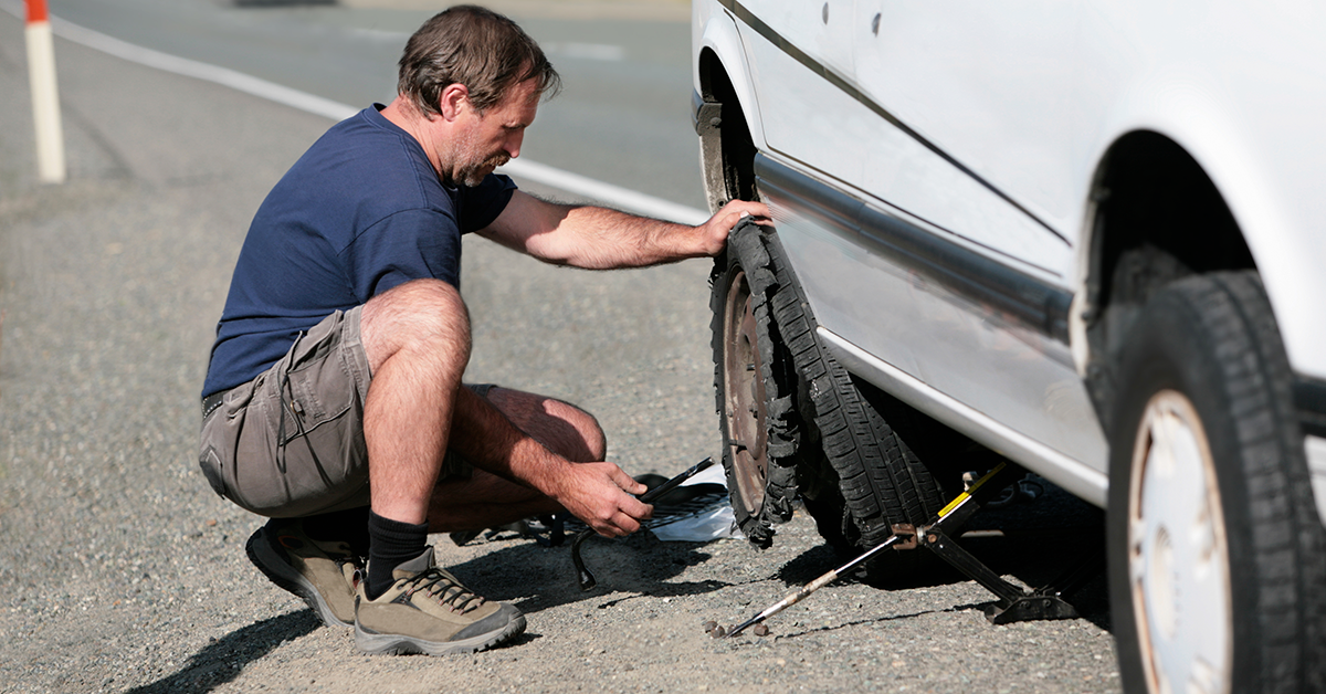 Changing a flat tire