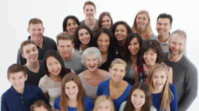 A group of men and women of varying ages.